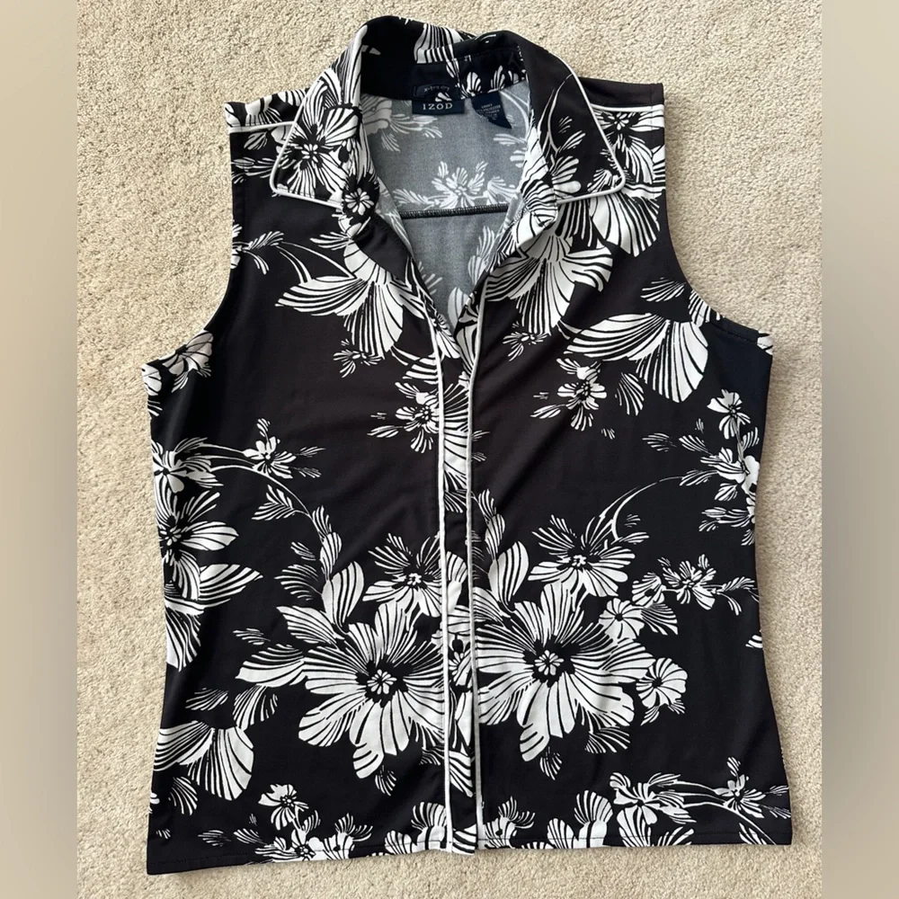 Izod Black and Gray Patterned Shirt - Picture 1 of 6